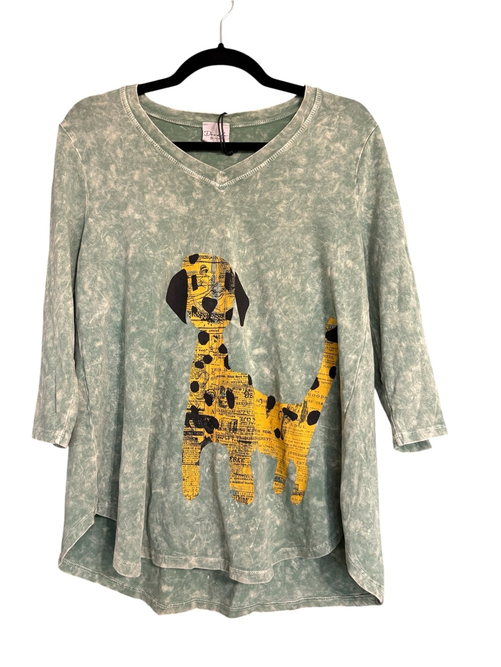 Doodle by Inoah “Benny” Dog Print Mineral Wash Tunic Top Size Small